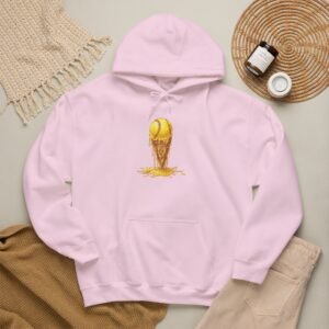 melting softball hoodie — dripping softball ice cream graphic hooded sweatshirt