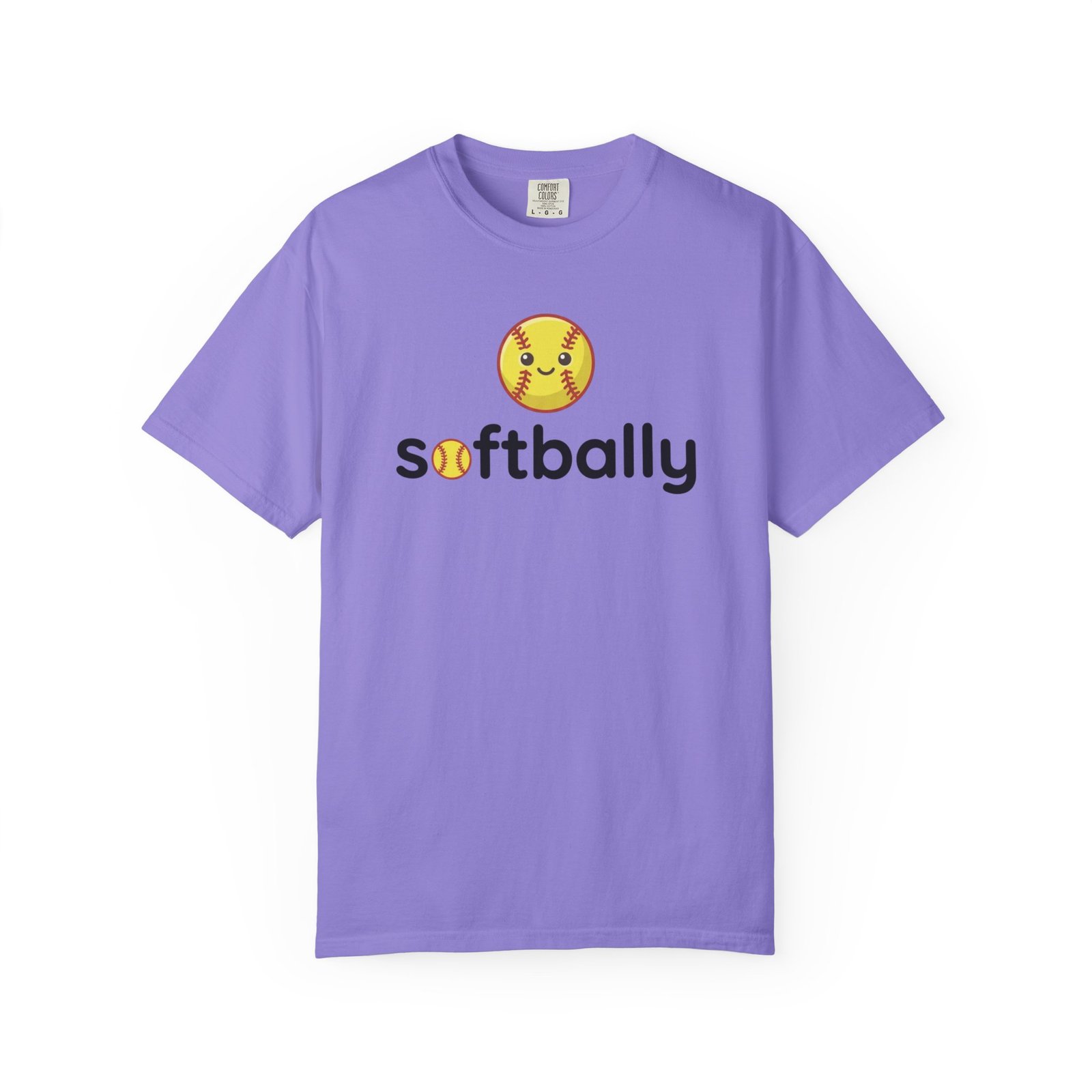 softbally logo tee — colorful softball graphic on comfort colors 1717 t shirt