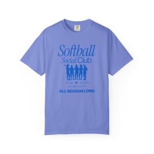 softball social club tee — all season long design on comfort colors 1717 t shirt