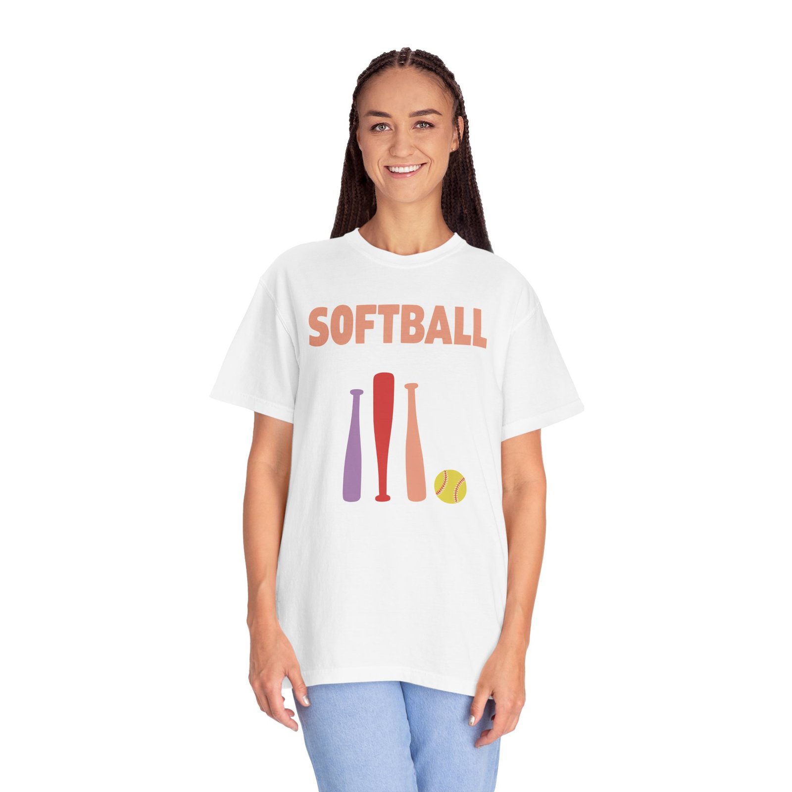 softball gear — simple modern style t shirt on comfort colors 1717 tee