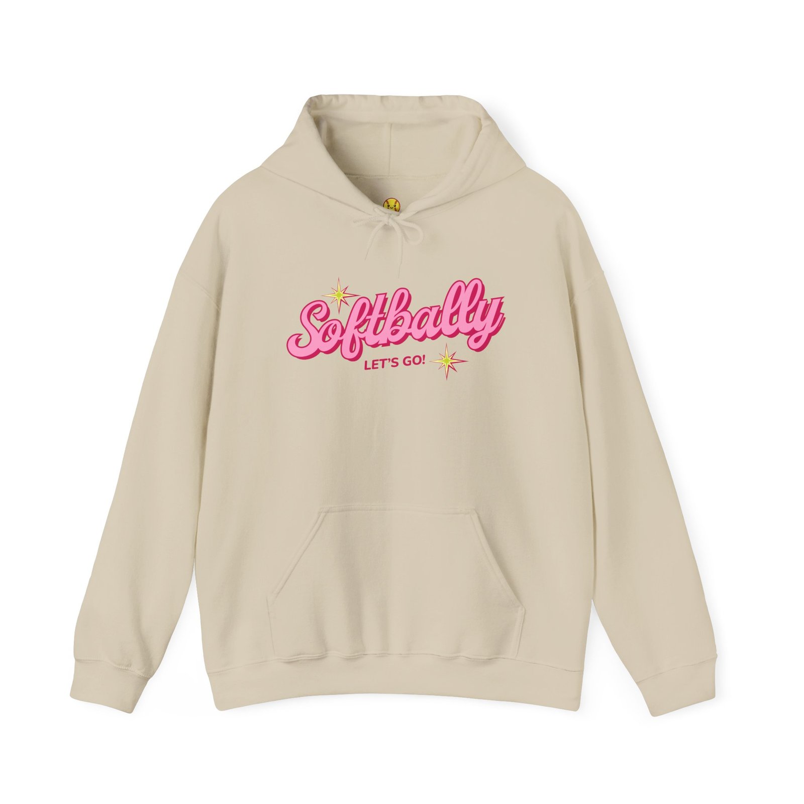 softbally “let’s go!” sweatshirt — bubble gum retro softball sweatshirt