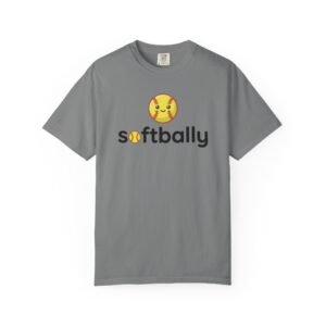 softbally logo tee — colorful softball graphic on comfort colors 1717 t shirt