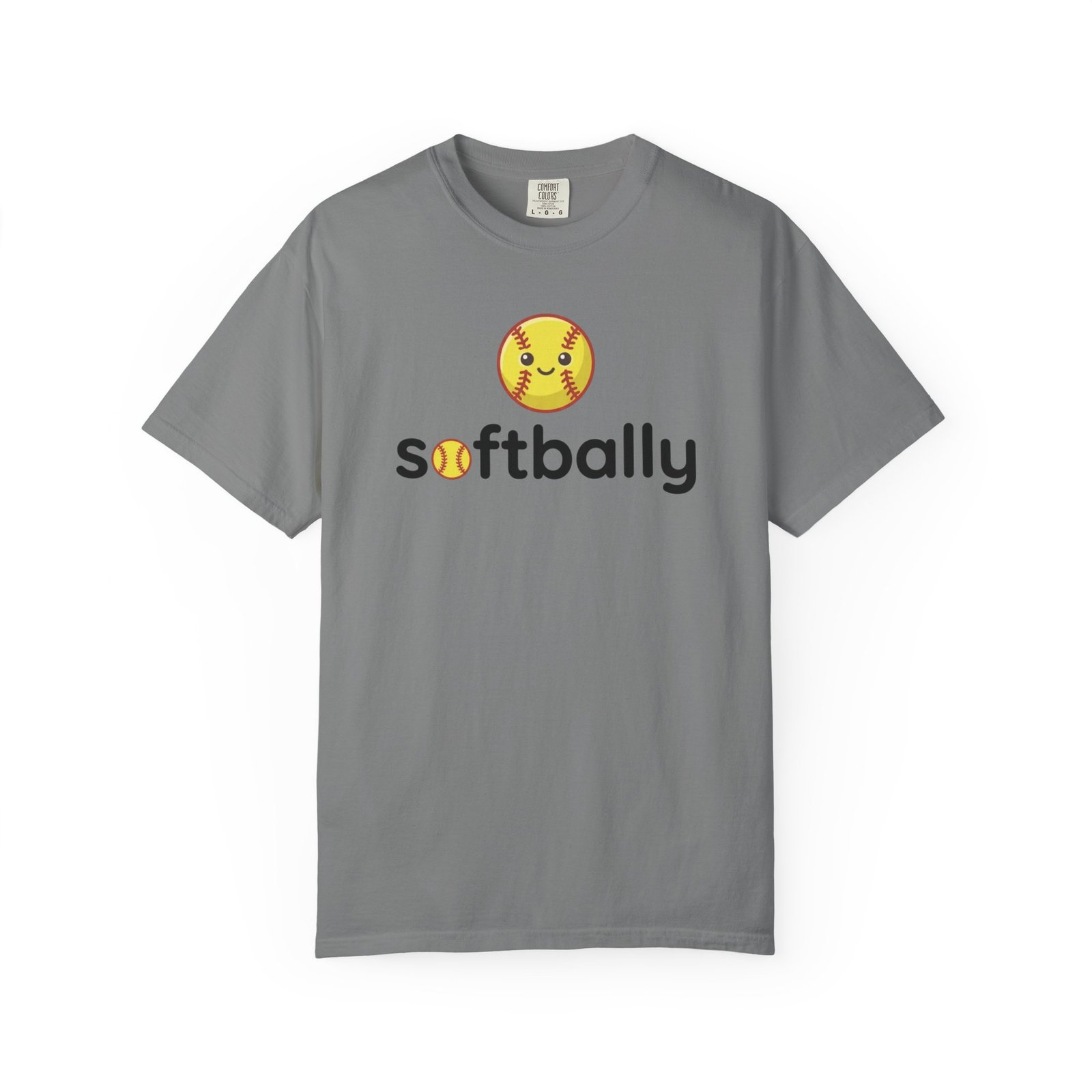 softbally logo tee — colorful softball graphic on comfort colors 1717 t shirt