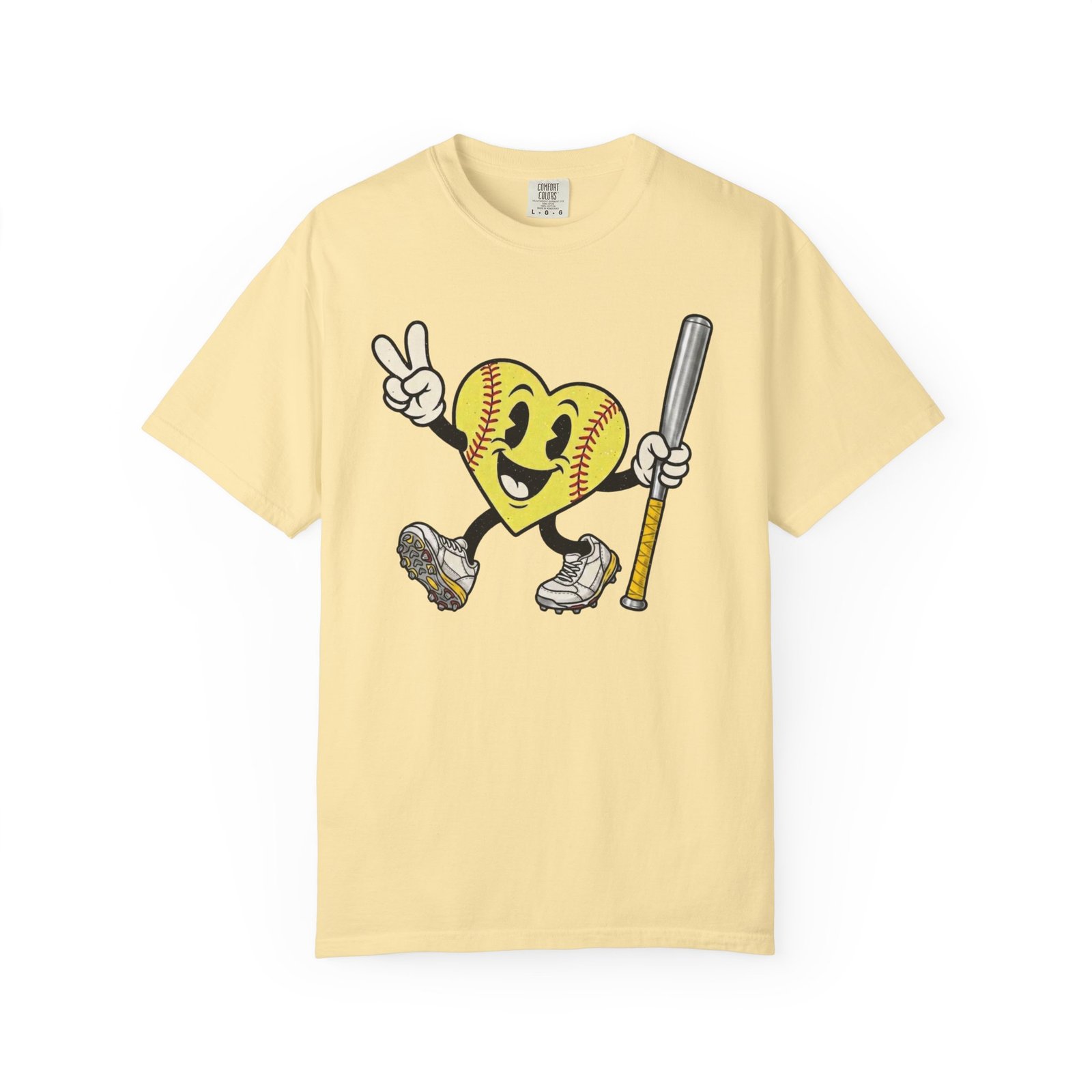 softball heart figure t‑shirt – cute retro softball love design on comfort colors tee