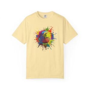 color splash softball tee — vibrant crewneck softball graphic on comfort colors 1717 shirt