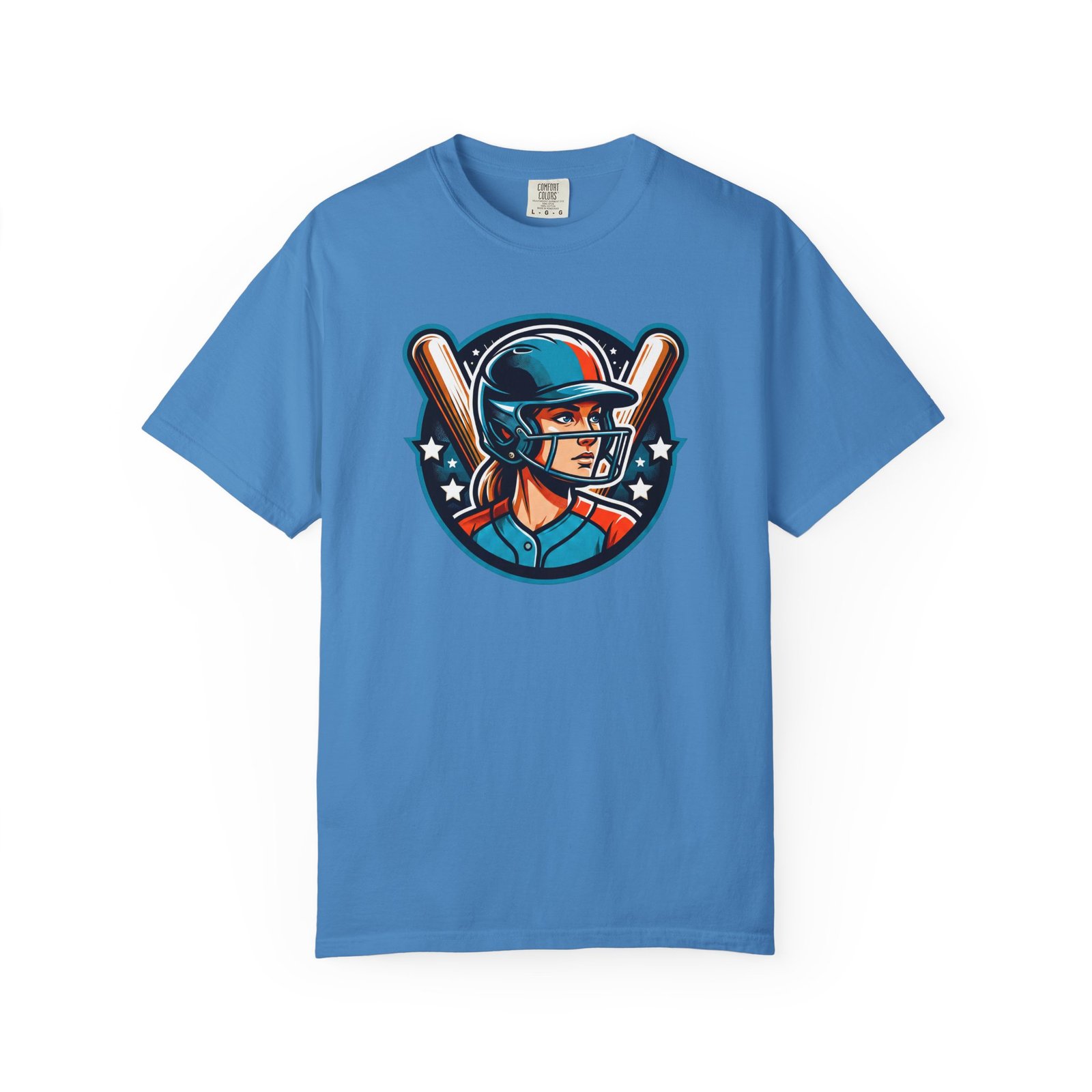 softball player graphic shirt — retro batter softball t‑shirt on comfort colors 1717 tee