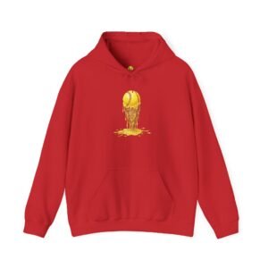 melting softball hoodie — dripping softball ice cream graphic hooded sweatshirt
