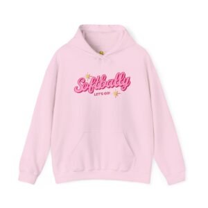 softbally “let’s go!” sweatshirt — bubble gum retro softball sweatshirt