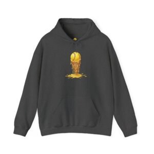 melting softball hoodie — dripping softball ice cream graphic hooded sweatshirt