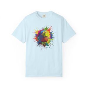 color splash softball tee — vibrant crewneck softball graphic on comfort colors 1717 shirt