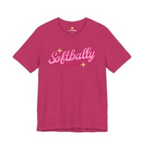softbally “let’s go!” tee — bubble gum retro softball shirt