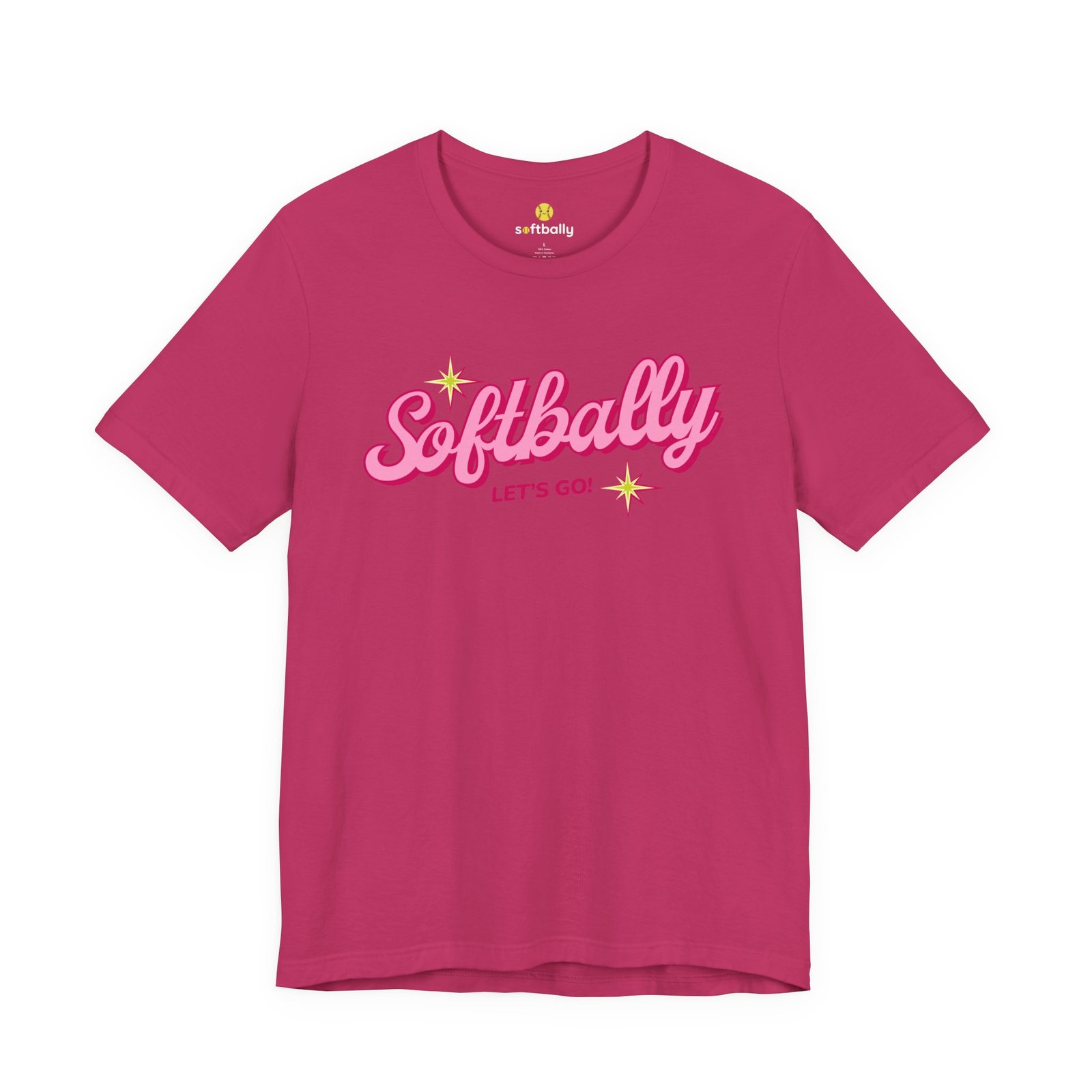 softbally “let’s go!” tee — bubble gum retro softball shirt softbally “let’s go!” tee — bubble gum retro softball shirt