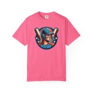 softball player graphic shirt — retro batter softball t‑shirt on comfort colors 1717 tee