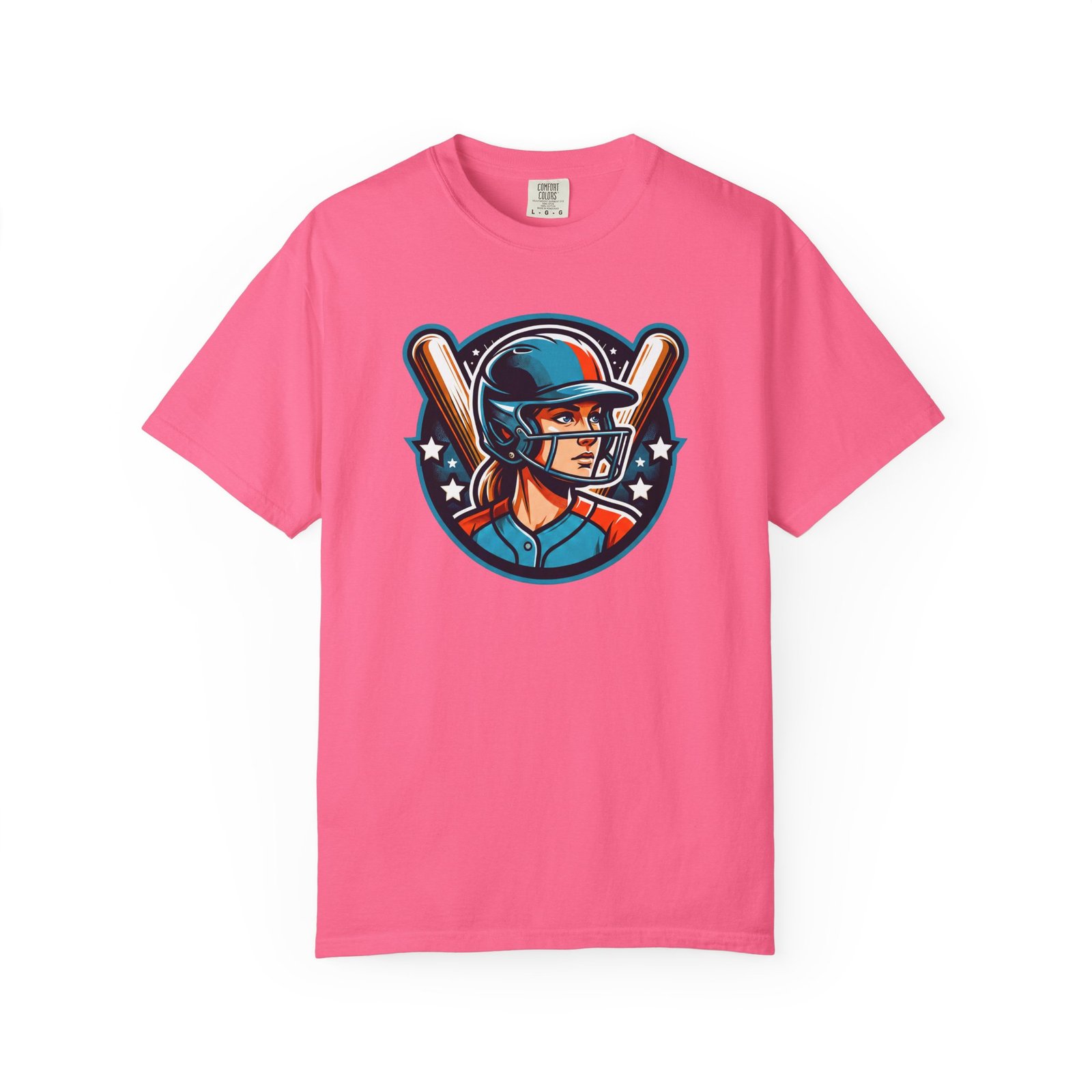 softball player graphic shirt — retro batter softball t‑shirt on comfort colors 1717 tee
