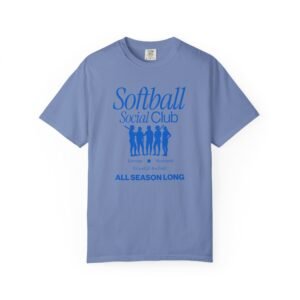 softball social club tee — all season long design on comfort colors 1717 t shirt
