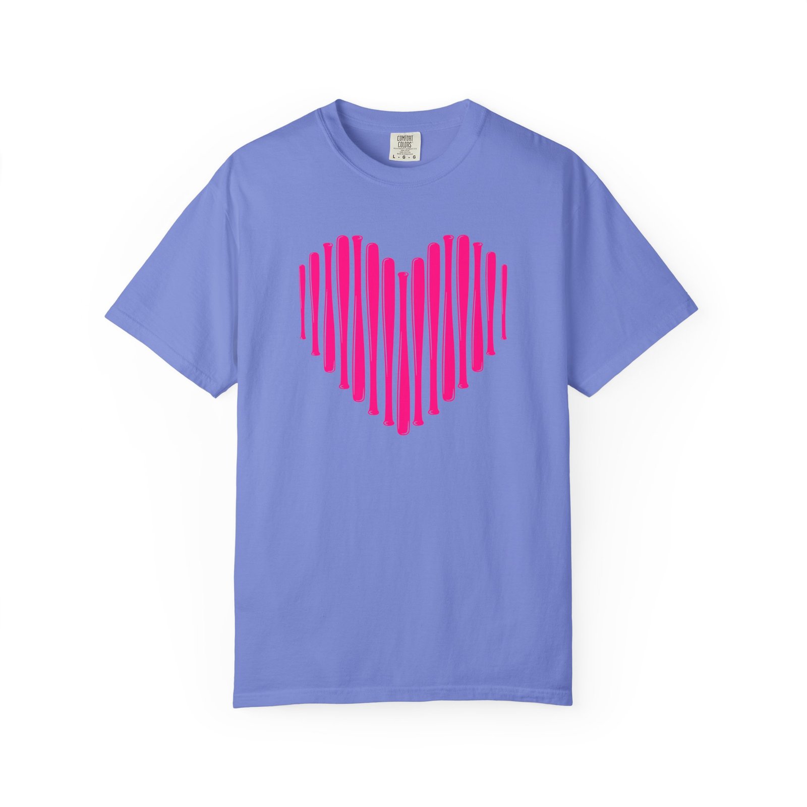 heart bats softball tee pink heart graphic t shirt on comfort colors 1717 shirt