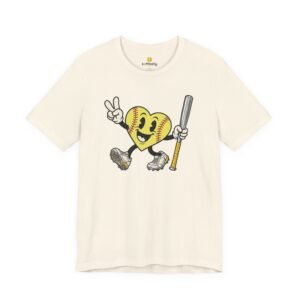 softball heart figure t‑shirt – cute retro softball love tee