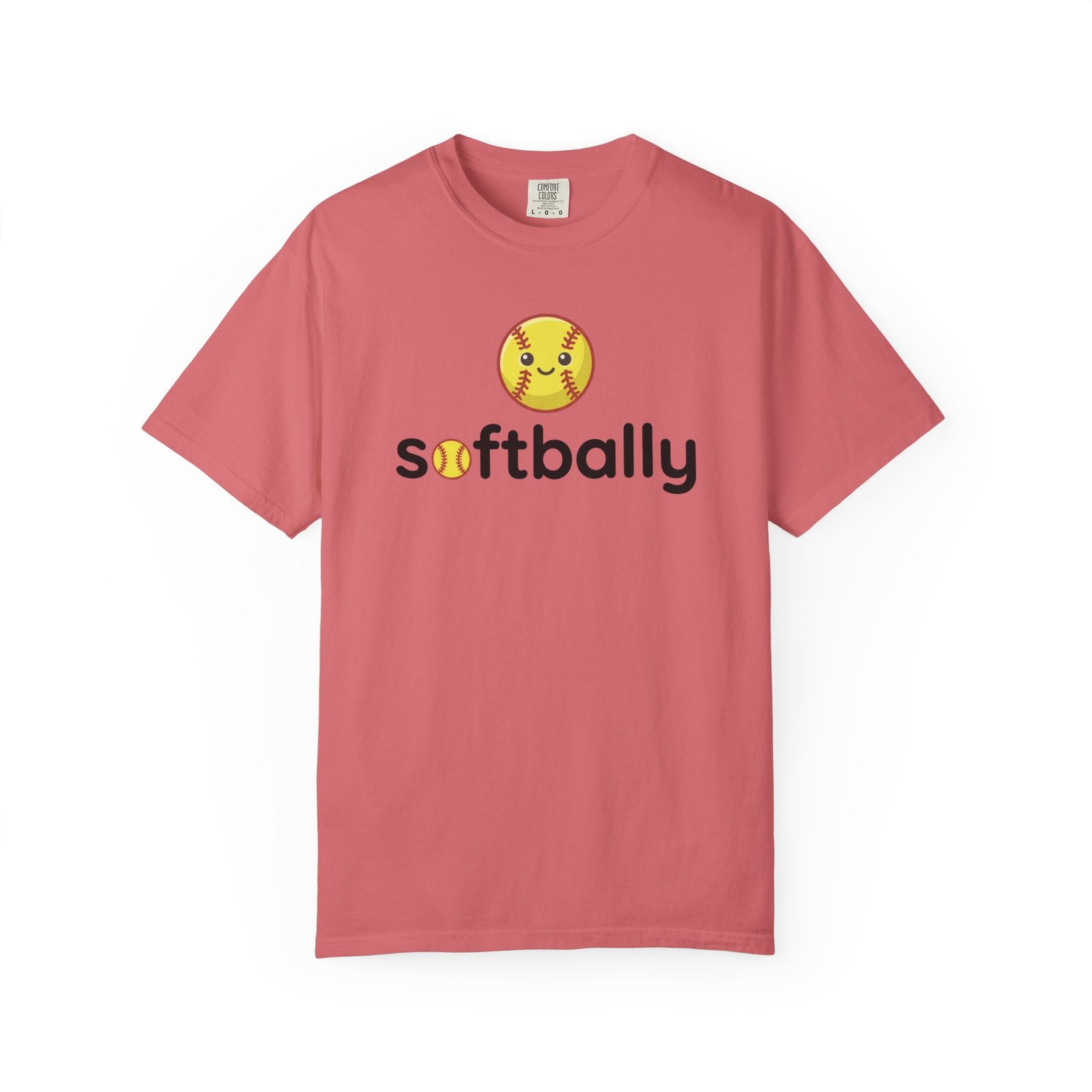 softbally logo tee — colorful softball graphic on comfort colors 1717 t shirt