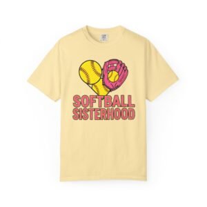 softball sisterhood tee — women’s softball graphic on comfort colors 1717 t shirt