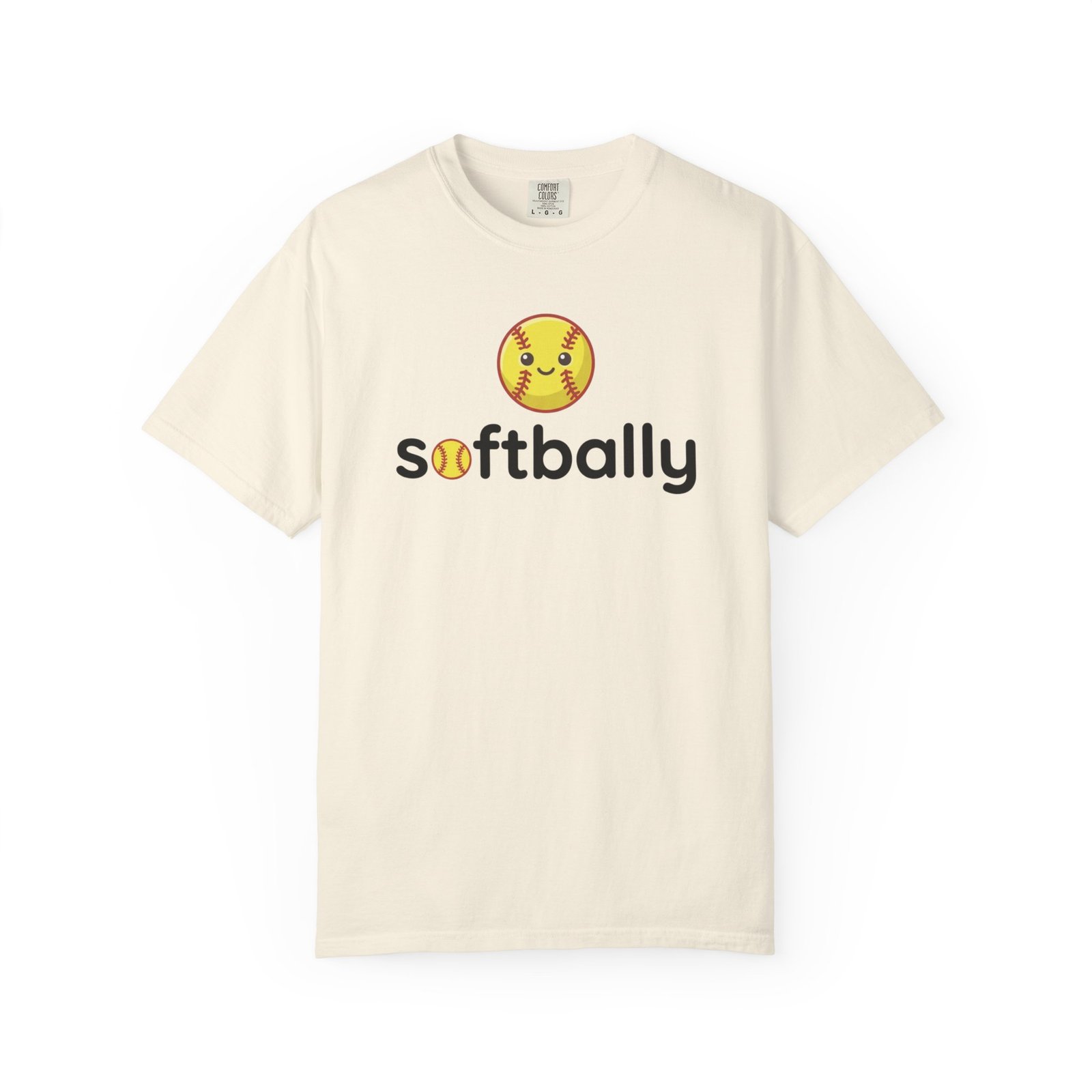 softbally logo tee — colorful softball graphic on comfort colors 1717 t shirt