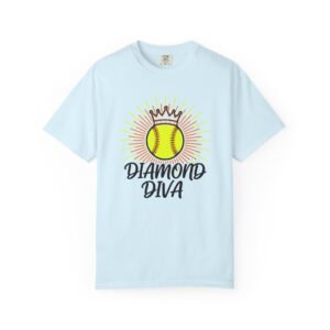 diamond diva softball tee — graphic shirt for players & fans on a comfort colors 1717 t shirt