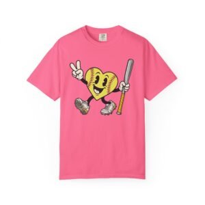 softball heart figure t‑shirt – cute retro softball love design on comfort colors tee