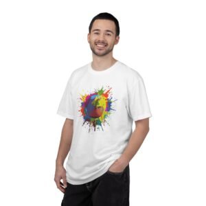color splash softball tee — vibrant crewneck softball graphic on comfort colors 1717 shirt