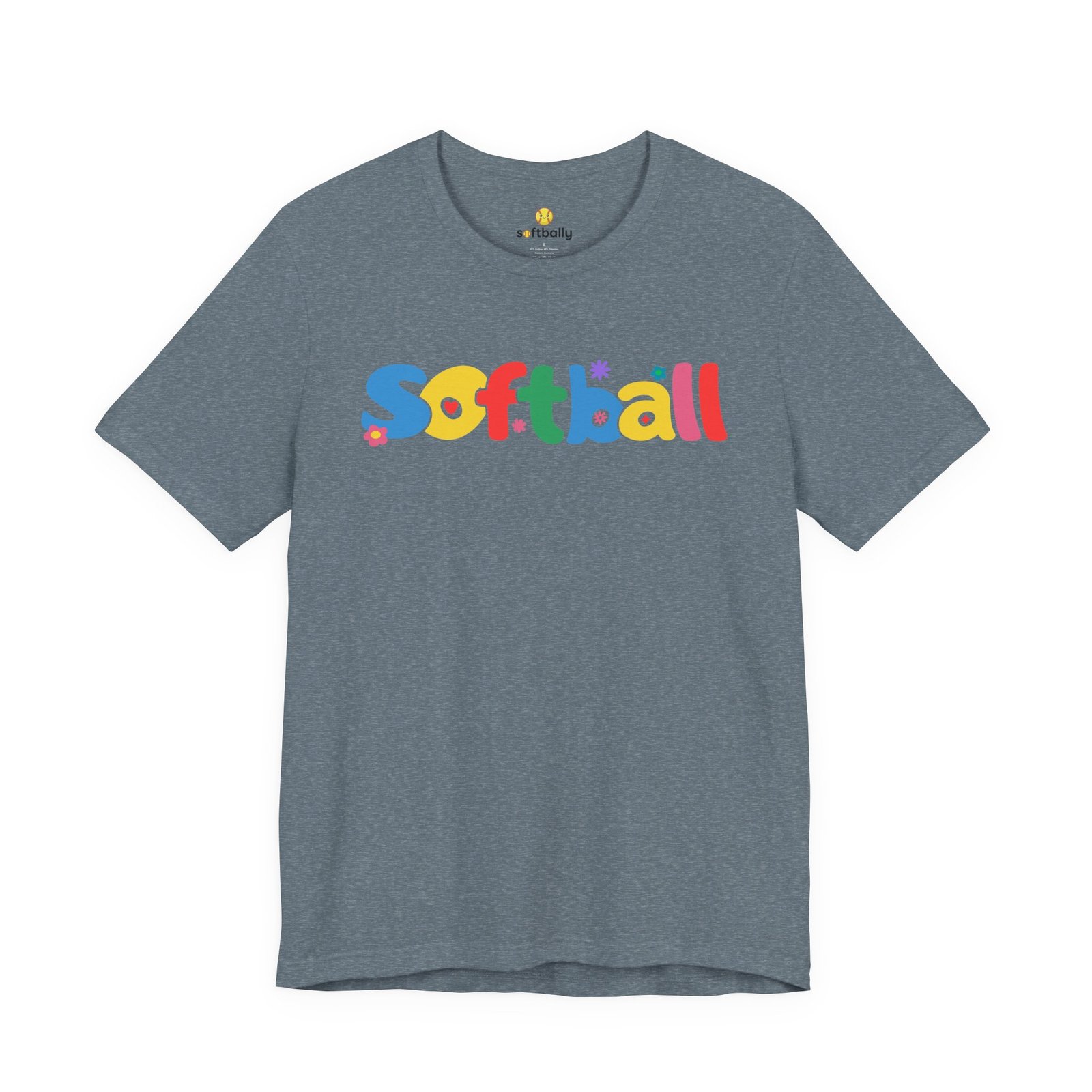 softball colorful kids tee — playful retro lettering softball shirt softball colorful kids tee — playful retro lettering softball shirt