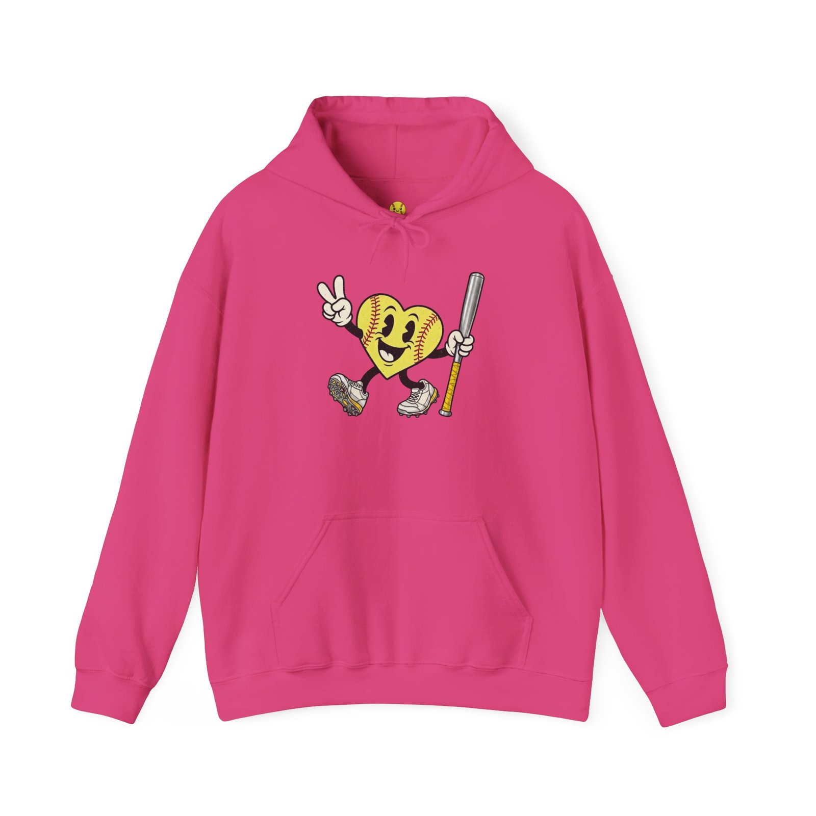softball heart figure hoodie – cute retro softball love hooded sweatshirt