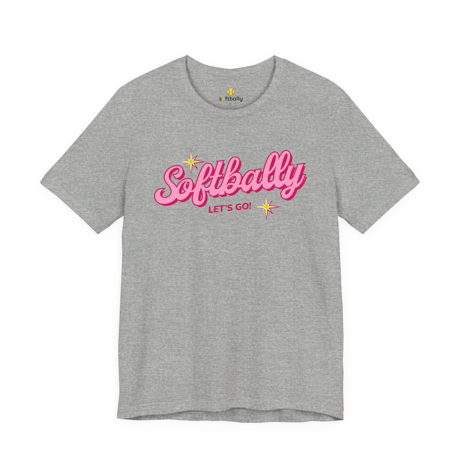 softbally “let’s go!” tee — bubble gum retro softball shirt softbally “let’s go!” tee — bubble gum retro softball shirt