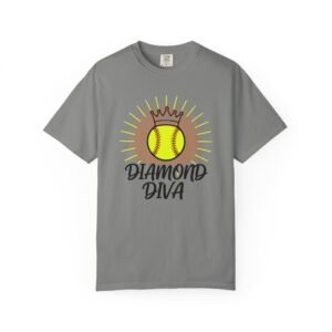 diamond diva softball tee — graphic shirt for players & fans on a comfort colors 1717 t shirt