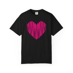 heart bats softball tee pink heart graphic t shirt on comfort colors 1717 shirt