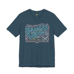 ballers union tee — 'ballers union hits daily' retro neon sign style t‑shirt