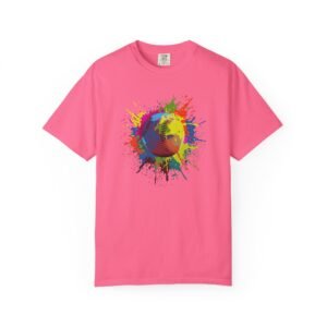 color splash softball tee — vibrant crewneck softball graphic on comfort colors 1717 shirt