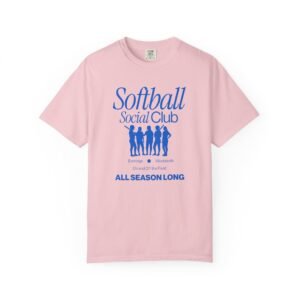 softball social club tee — all season long design on comfort colors 1717 t shirt