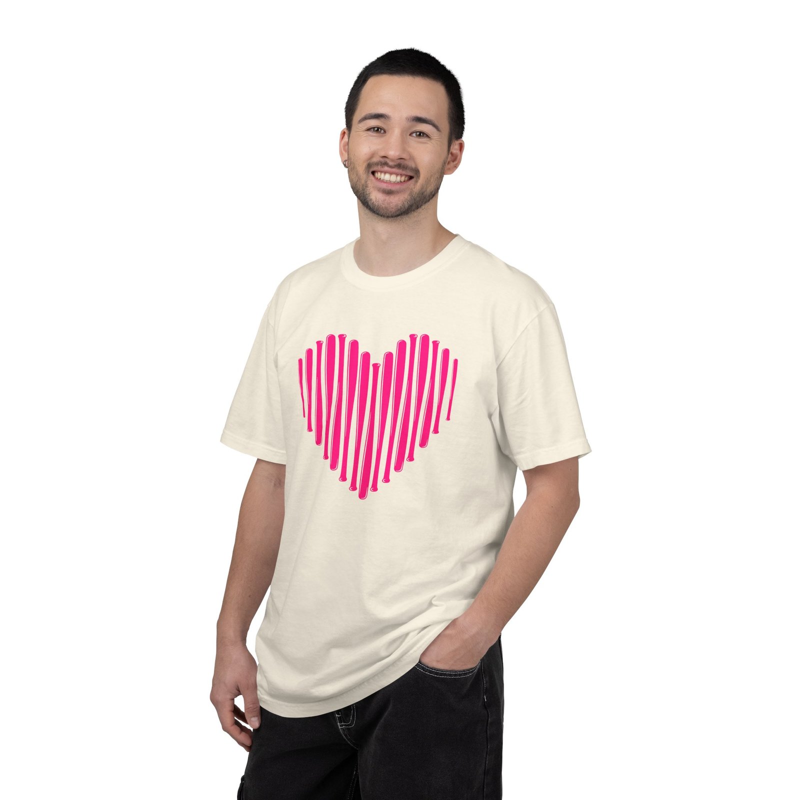 heart bats softball tee pink heart graphic t shirt on comfort colors 1717 shirt