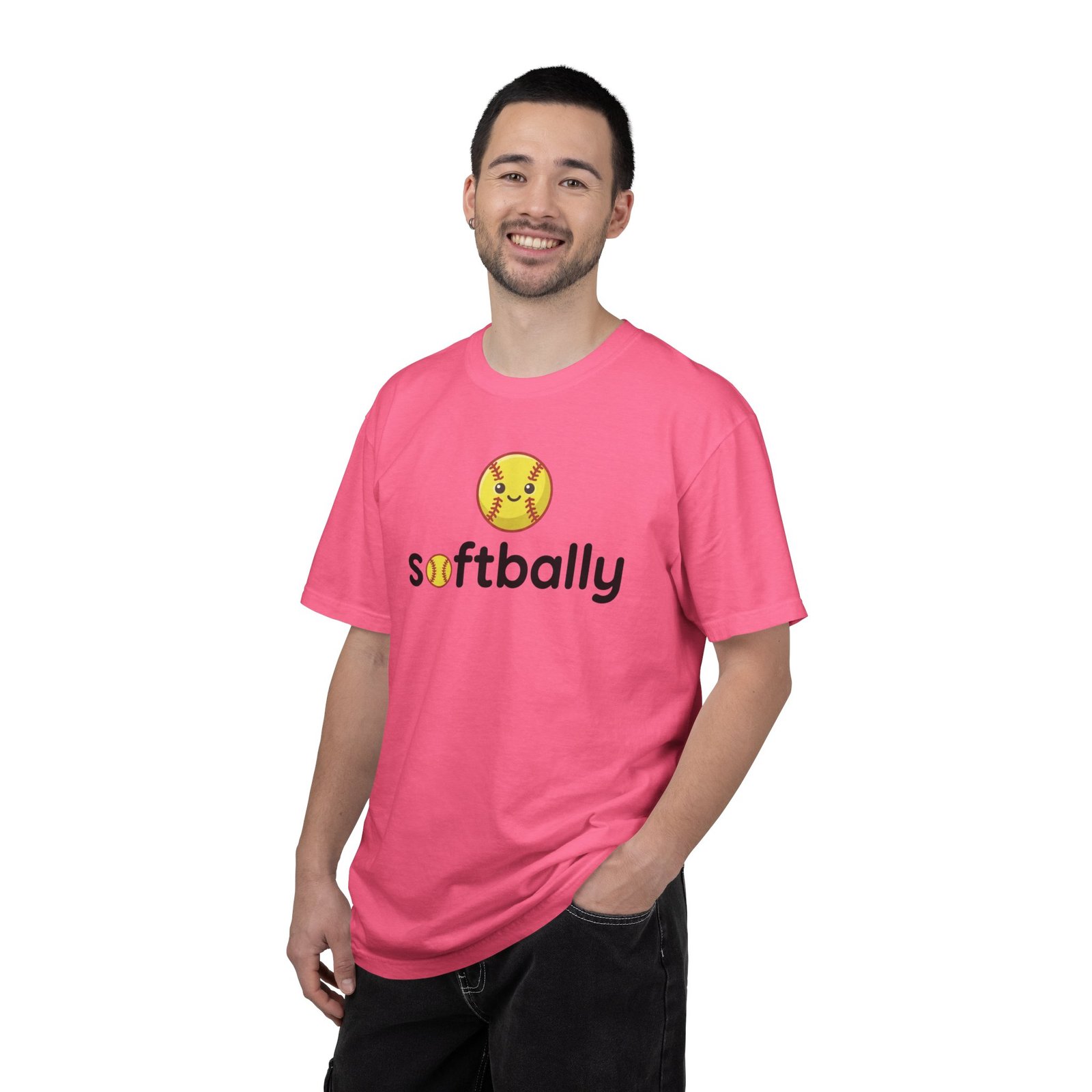 softbally logo tee — colorful softball graphic on comfort colors 1717 t shirt