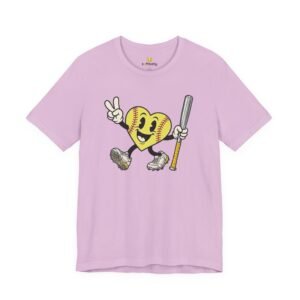 softball heart figure t‑shirt – cute retro softball love tee
