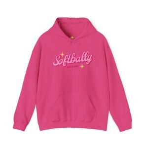 softbally “let’s go!” sweatshirt — bubble gum retro softball sweatshirt