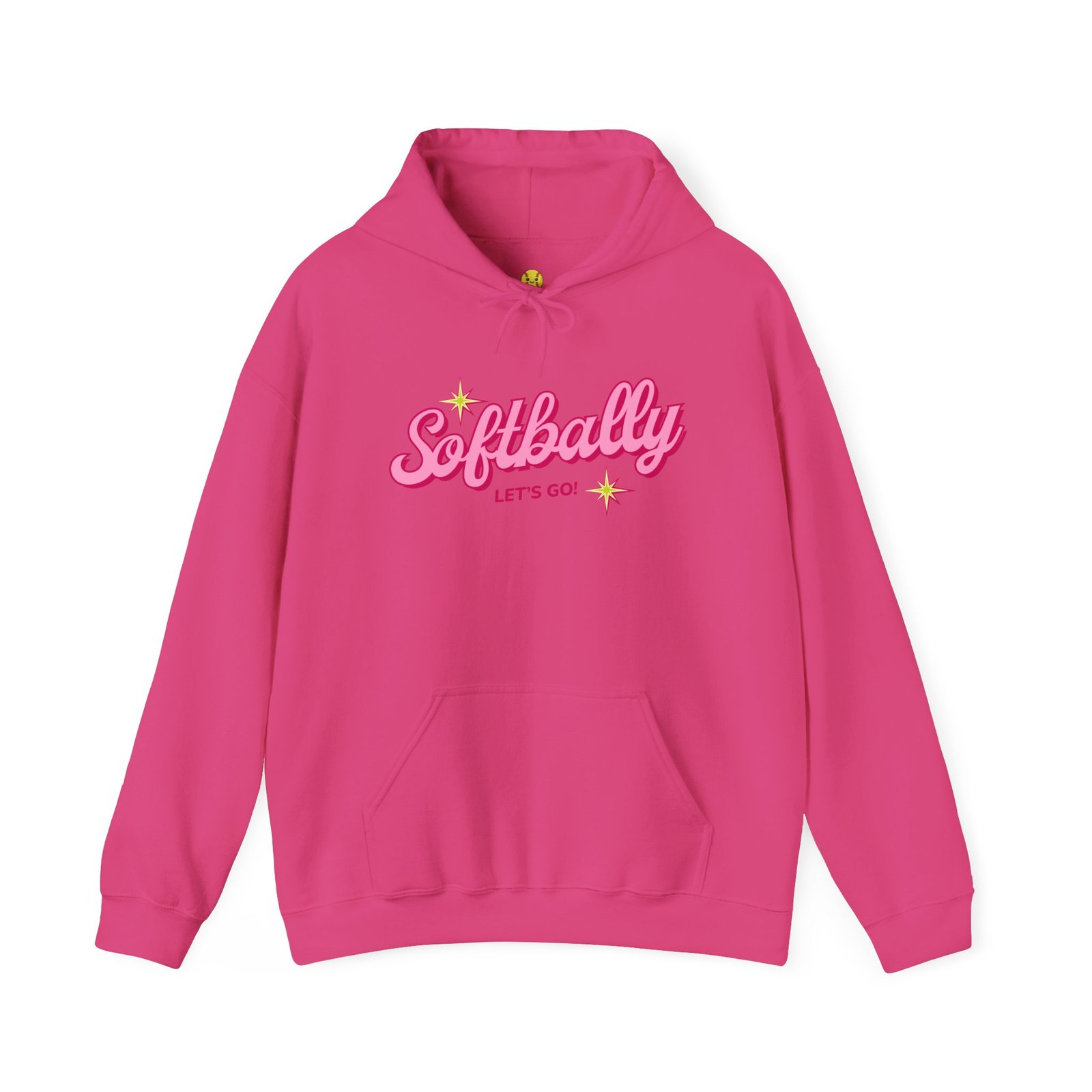 softbally “let’s go!” sweatshirt — bubble gum retro softball sweatshirt