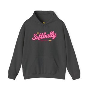 softbally “let’s go!” sweatshirt — bubble gum retro softball sweatshirt