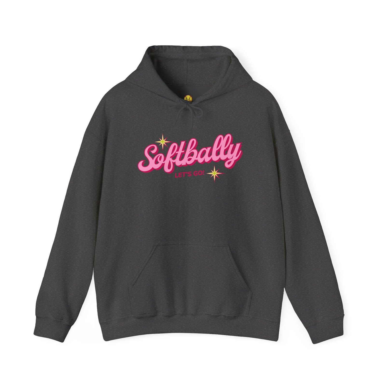 softbally “let’s go!” sweatshirt — bubble gum retro softball sweatshirt