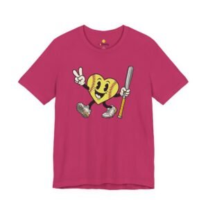 softball heart figure t‑shirt – cute retro softball love tee