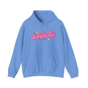 softbally “let’s go!” sweatshirt — bubble gum retro softball sweatshirt