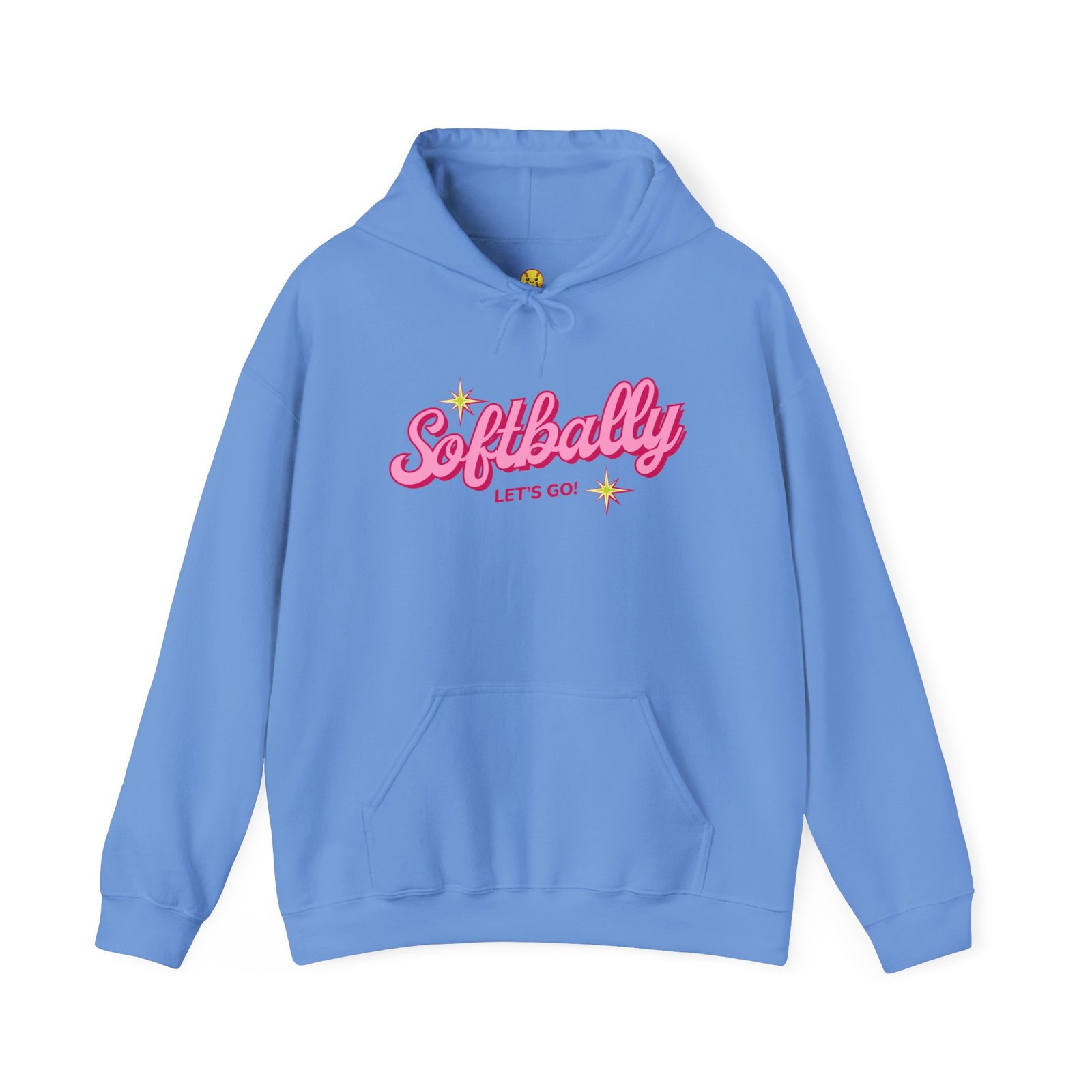 softbally “let’s go!” sweatshirt — bubble gum retro softball sweatshirt