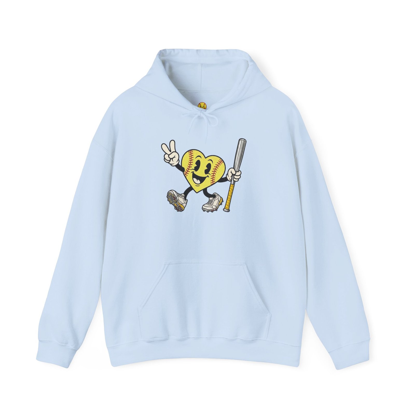 softball heart figure hoodie – cute retro softball love hooded sweatshirt