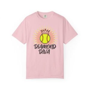 diamond diva softball tee — graphic shirt for players & fans on a comfort colors 1717 t shirt