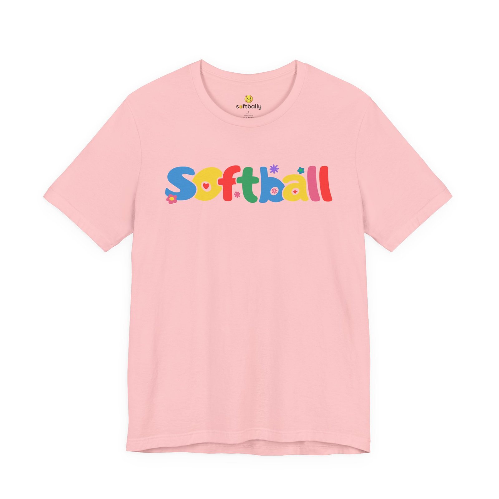 softball colorful kids tee — playful retro lettering softball shirt softball colorful kids tee — playful retro lettering softball shirt