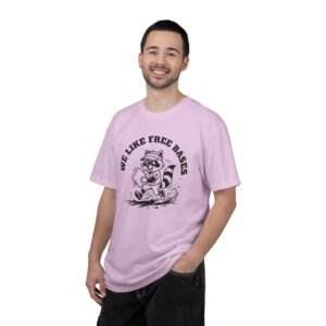 we like free bases softball raccoon graphic on comfort colors 1717 tee