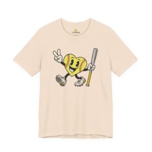 softball heart figure t‑shirt – cute retro softball love tee